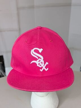 New Era Hot Pink Chicago White Sox Fitted Cap Hat White Logo SZ 7 3/8